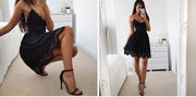 Sexy Spaghetti Strap Lace Dress 2018 Summer Women Dresses Casual Beach Sundress Party Vestidos Mujer V Neck Robe