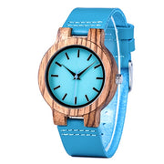 BOBO BIRD Lovers' Watches Women Wooden Men Watch Turquoise Blue Timepieces in Gift Box Relogio Masculino Drop Shipping W-C28