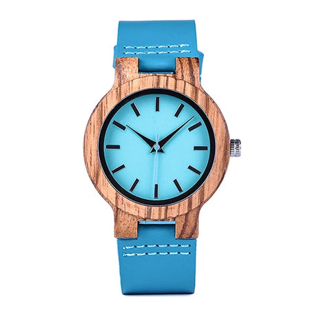 BOBO BIRD Lovers' Watches Women Wooden Men Watch Turquoise Blue Timepieces in Gift Box Relogio Masculino Drop Shipping W-C28
