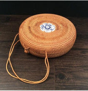 Woven Rattan Bag Round Straw Shoulder Bag Small Beach HandBags Women Summer Hollow Handmade Messenger Crossbody Bags