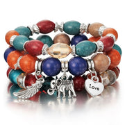 3-4pcs/set Fashion High Quality Boho Bracelets & Bangles Women Beaded Bracelet With Colorful Gem Long Wrap Bracelet for Women