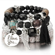3-4pcs/set Fashion High Quality Boho Bracelets & Bangles Women Beaded Bracelet With Colorful Gem Long Wrap Bracelet for Women