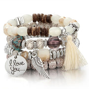3-4pcs/set Fashion High Quality Boho Bracelets & Bangles Women Beaded Bracelet With Colorful Gem Long Wrap Bracelet for Women