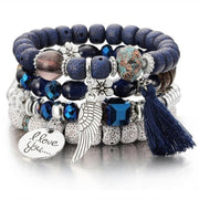 3-4pcs/set Fashion High Quality Boho Bracelets & Bangles Women Beaded Bracelet With Colorful Gem Long Wrap Bracelet for Women