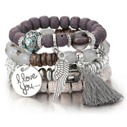 3-4pcs/set Fashion High Quality Boho Bracelets & Bangles Women Beaded Bracelet With Colorful Gem Long Wrap Bracelet for Women