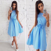 Women Summer Dress 2018 Fashion Dot Print Sleeveless Casual Boho Dress Ladies Elegant Vintage Knee-Length Party Dresses Vestidos