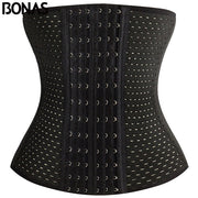 BONAS Body Shaper Slimming Women Breathable Corset Waist Trainer Belt Lady Postpartum Shapewear Shapewear Slim Solid Plus Size