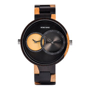 relogio masculino BOBO BIRD Watch Men 2 Time Zone Wooden Quartz Watches Women Design Men's Gift Wristwatches In Wooden Box W-R10