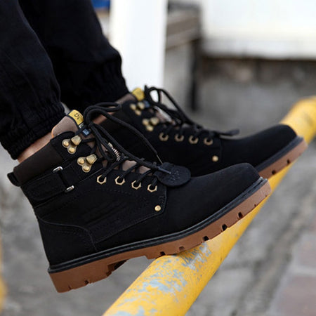 Men boots 2018 new fashion keep warm winter boots men PU leather wear resisting casual snow boots men working fashion men shoes