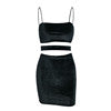 Glamaker Hollow out black crop backless party dress Women strap short sexy mini dress vestidos Female fitness bodycon dress 2018
