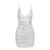 Glamaker Backless deep v neck bodycon sundress Sexy bow bandage mini dress women Crop beach summer party dress vestidos 2018