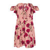 Simplee Ruffle off shoulder summer dress women Lace up floral print mini dress streetwear Spring short dress female vestidos
