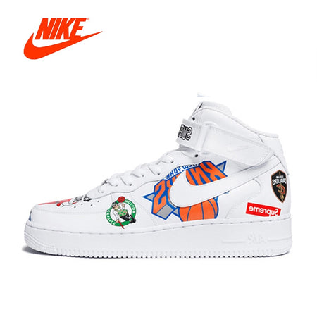 Authentic Nike Air Force Supreme NBA AF1 Men Skateboarding Shoes Sport Outdoor Original 2018 New Arrival  Sneakers Good Quality