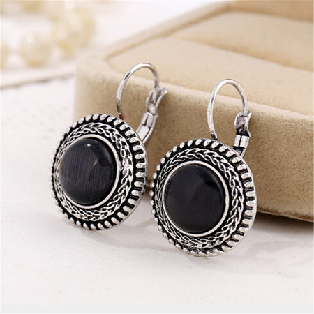 ZOSHI 2018 Fashion Boho Big Drop Earrings For Women Jewelry Brinco Carved Vintage Tibetan Silver Bohemian Long Earrings