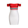 Glamaker Off shoulder stripe bodycon dress Women Autumn fitness mini short winter dress Party club sexy dress new 2018 vestidos