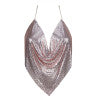 Glamaker Sexy chain sequin camisole tank top women shirts Halter v neck summer top cami Backless night club party crop top 2018