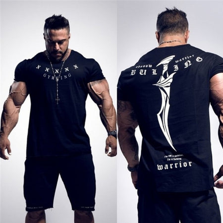 2018 New Sports clothing Gyms Tight t-shirt mens fitness t-shirt homme Running Gyms t shirt men fitness crossfit Summer tops