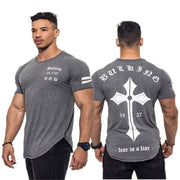 2018 New Sports clothing Gyms Tight t-shirt mens fitness t-shirt homme Running Gyms t shirt men fitness crossfit Summer tops