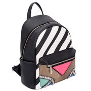 Playful Stripes Faux Leather Mini Backpack