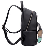 Playful Stripes Faux Leather Mini Backpack