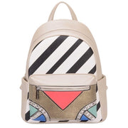 Playful Stripes Faux Leather Mini Backpack