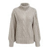 Simplee Lantern sleeve sweater and pullover for women 2018 Autumn winter turtleneck sweater loose casual female jumper