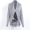 Simplee Winter shrug knitted sweater cardigan Women elegant autumn white cardigan Female turn down collar sweater outwear 2018