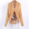 Simplee Winter shrug knitted sweater cardigan Women elegant autumn white cardigan Female turn down collar sweater outwear 2018