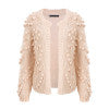 Simplee Hairball knitted cardigan Casual o neck long sleeve pink cardigan jumper 2018 Autumn winter women sweater