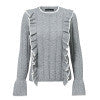 Simplee Side ruffles women sweater sweet Flare sleeve slim autumn winter sweater pullover 2018 O neck casual short female jumper