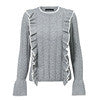 Simplee Side ruffles women sweater sweet Flare sleeve slim autumn winter sweater pullover 2018 O neck casual short female jumper
