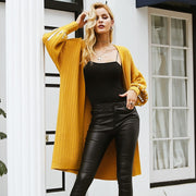 Simplee Elegant lantern sleeve long cardigan Women autumn winter loose causal sweater jumpers Sequin fashion female cardigan