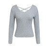 Simplee Sexy backless criss cross women sweater Casual v neck long sleeve black pullover female 2018 Autumn winter jumpers