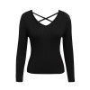 Simplee Sexy backless criss cross women sweater Casual v neck long sleeve black pullover female 2018 Autumn winter jumpers