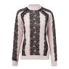 Simplee Elegant lace stitching women sweater and pullovers Long sleeve knitted jumpers 2018 Autumn winter streetwear sweaters