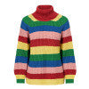 Simplee Fashion batwing sleeve rainbow sweater Elegant women pullovers 2018 winter autumn turtleneck knitted jumpers outwear