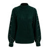 Simplee Beading turtleneck winter sweater and pullover Women lantern sleeve loose pullover female Soft warm autumn casual jumper