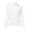 Simplee Elegant one shoulder long sleeve knitted women sweater White softly slim pullovers Autumn winter jumpers 2018 casual