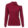 Simplee Elegant one shoulder long sleeve knitted women sweater White softly slim pullovers Autumn winter jumpers 2018 casual
