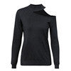 Simplee Elegant one shoulder long sleeve knitted women sweater White softly slim pullovers Autumn winter jumpers 2018 casual