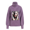 Simplee Character print sweater fashion pullover women 2018 Autumn winter lantern sleeve turtleneck sweater Casual female jumper