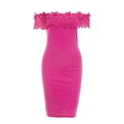 Glamaker Ruffle white lace bodycon sexy dress Women off shoulder dress elegant Female autumn winter party dress slim vestidos