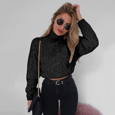 Glamaker Red casual fashion knitting sweater Women long sleeve sexy jumper Female autumn winter turtleneck streetwear pullover