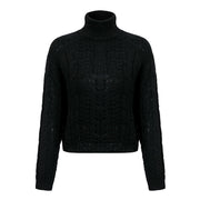 Glamaker Red casual fashion knitting sweater Women long sleeve sexy jumper Female autumn winter turtleneck streetwear pullover