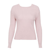 Simplee Backless bow knitted sweater women O neck casual pullover female 2017 autumn knitting jumper winter sweater pull femme