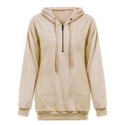 Simplee Hooded long sleeve coral fleece pullover women hoodies Zipper warm solid sweatshirt Casual autumn plus size coat 2018