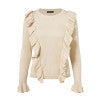 Simplee Elegant side ruffles knitted pullover o neck flare sleeve sweater women Casual gray autumn winter jumper 2018 female