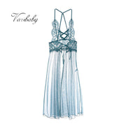 Varsbaby ladies deep V ultra-thin  lace underwear halter solid women