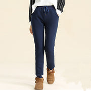 Winter Cashmere Harem Warm Pants Women's Velvet Thick Lambskin Cashmere Pants For Women loose Winter Causal Women trousers Warm