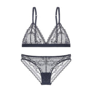 Varsbaby Sexy Lace Bra Briefs Ultra Thin Adjustable Comfortable Bra Set For Women
